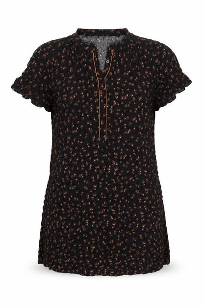 Principles Womens Black Geometric Viscose A-Line Size M V-Neck Pullover