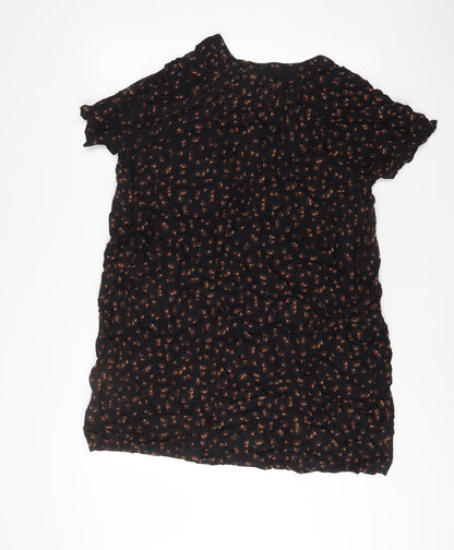 Principles Womens Black Geometric Viscose A-Line Size M V-Neck Pullover