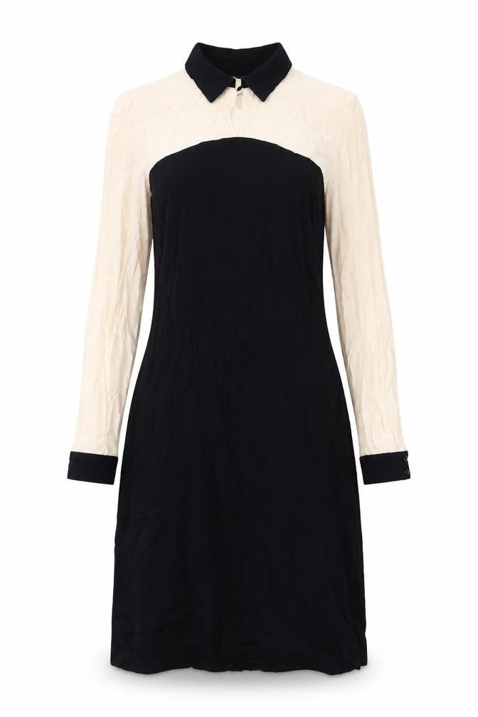 Marks and Spencer Womens Beige Viscose A-Line Size 12 Round Neck Button