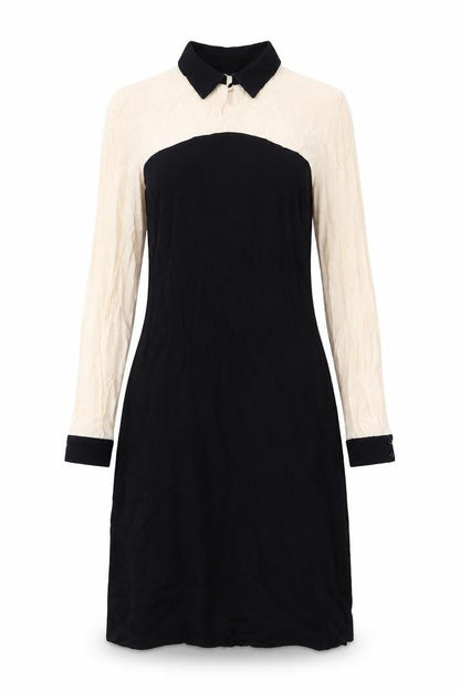 Marks and Spencer Womens Beige Viscose A-Line Size 12 Round Neck Button
