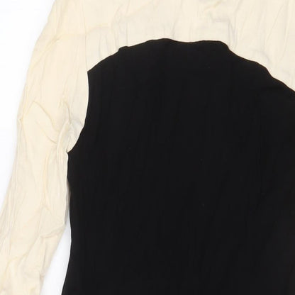 Marks and Spencer Womens Beige Viscose A-Line Size 12 Round Neck Button