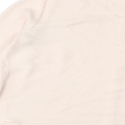 Marks and Spencer Womens Pink Polyester Basic Blouse Size 8 Crew Neck