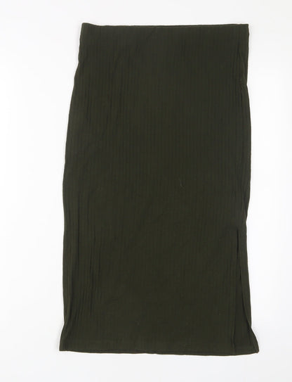 FOREVER 21 Womens Green Polyester A-Line Skirt Size L