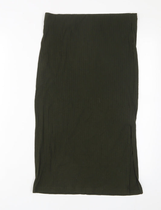 FOREVER 21 Womens Green Polyester A-Line Skirt Size L
