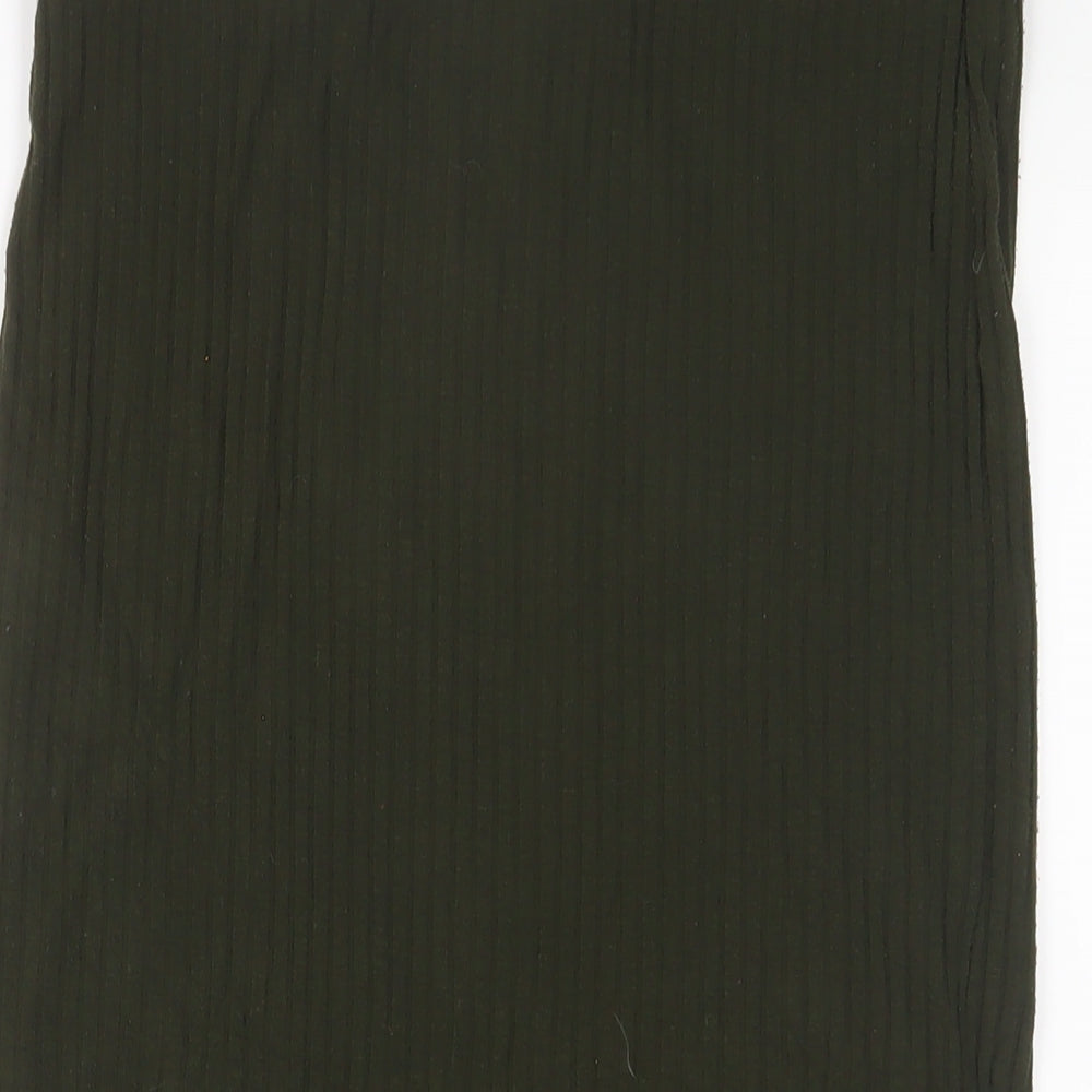 FOREVER 21 Womens Green Polyester A-Line Skirt Size L