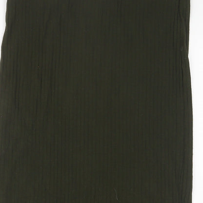 FOREVER 21 Womens Green Polyester A-Line Skirt Size L