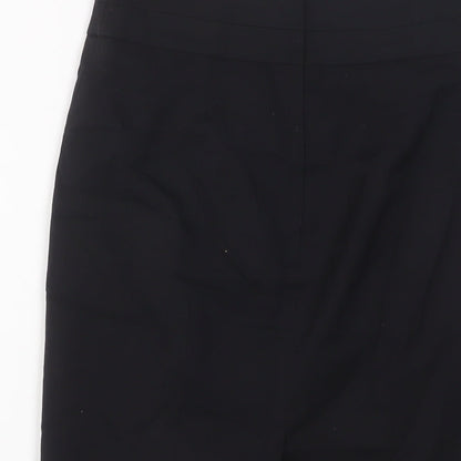 H&M Womens Black Polyester A-Line Skirt Size 8 Zip