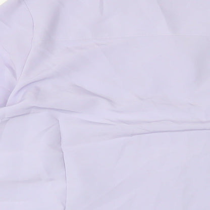 Lyndella Womens Purple Polyester Basic Button-Up Size 22 Collared - Embroidered