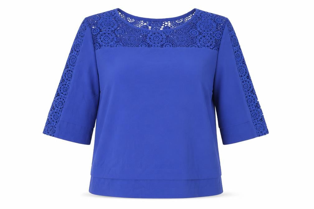 Womens UK Size 14 Fenn Wright Manson Blue Basic T-Shirt