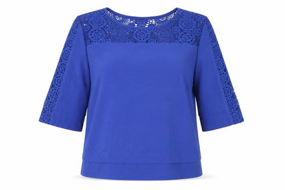 Womens UK Size 14 Fenn Wright Manson Blue Basic T-Shirt