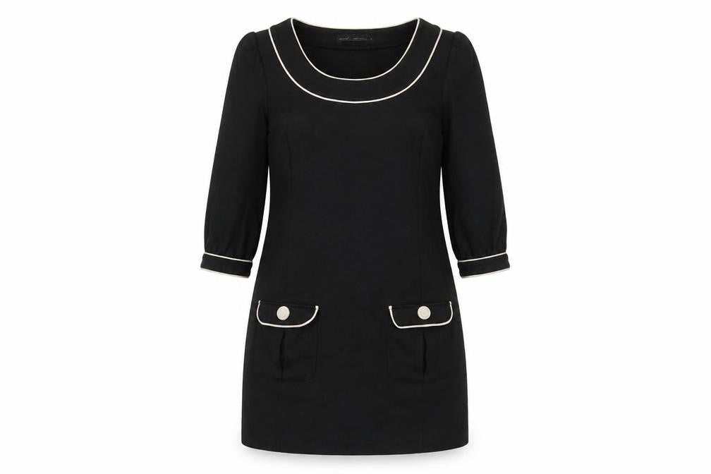 NEXT Womens Black Polyester A-Line Size 12 Scoop Neck Zip