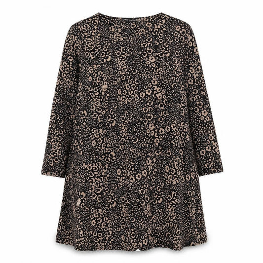 Capsule Womens Brown Animal Print Polyester A-Line Size 22 Scoop Neck Pullover