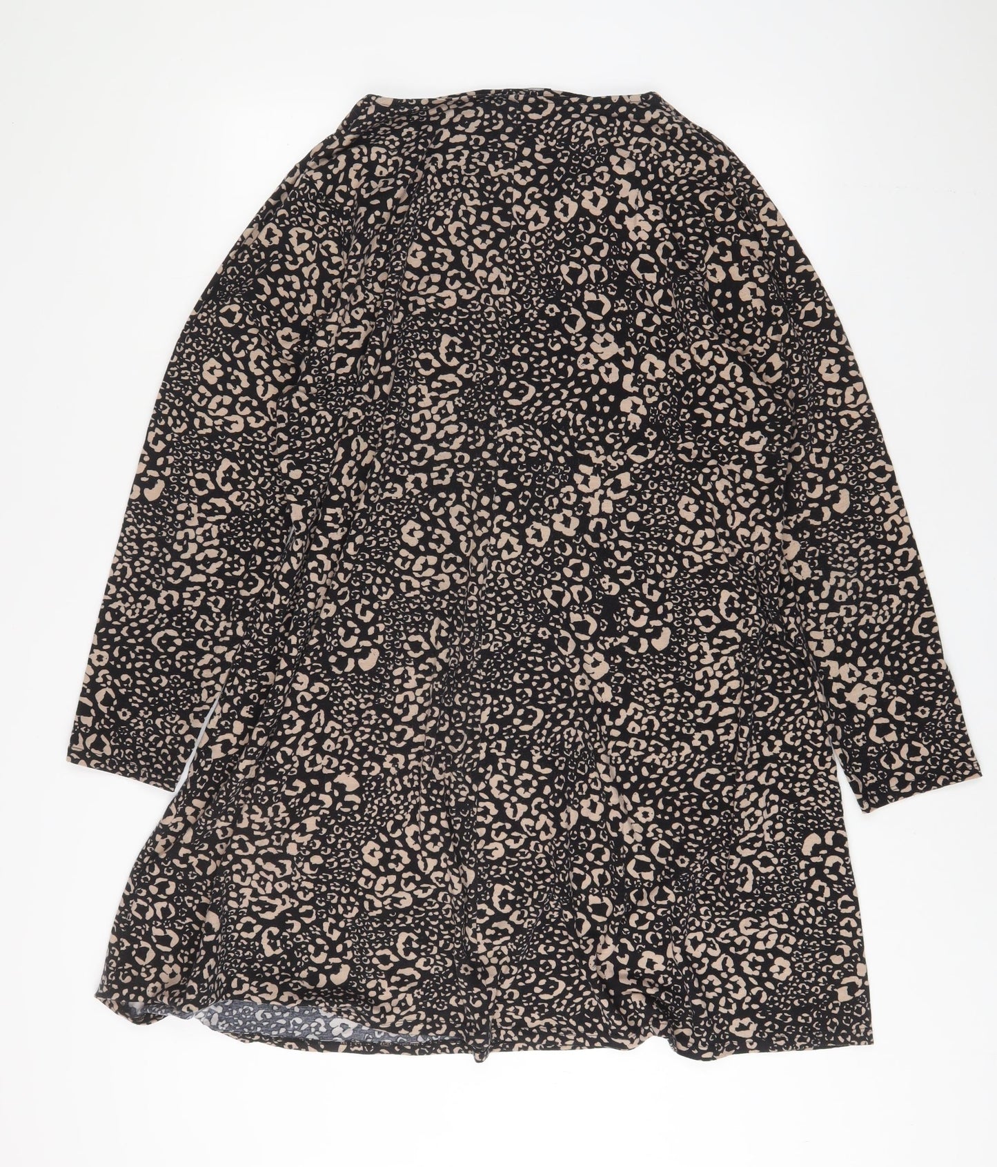 Capsule Womens Brown Animal Print Polyester A-Line Size 22 Scoop Neck Pullover