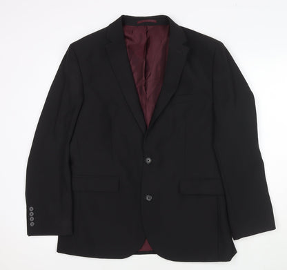 Mens UK Size 42 Fellini Regular Black Suit Jacket