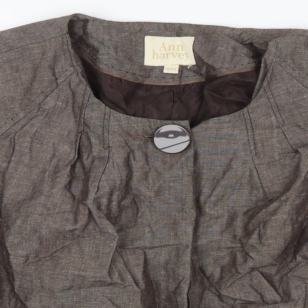 Womens UK Size 14 Ann Harvey Brown Jacket