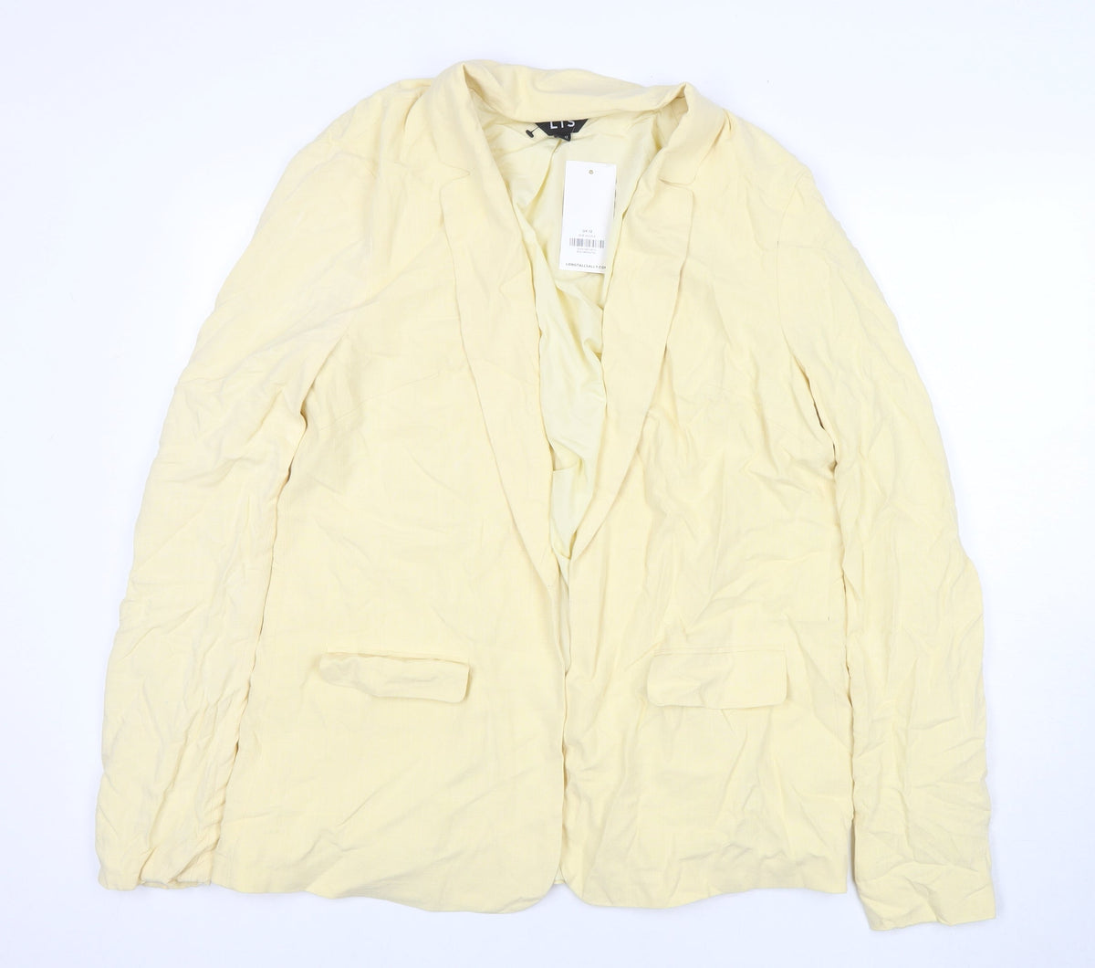 Additional front view of LTS women’s yellow jacket blazer, size UK 12