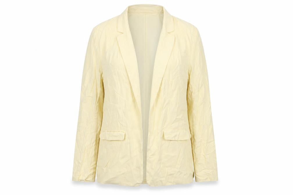 Front view of LTS women’s yellow jacket blazer, size UK 12