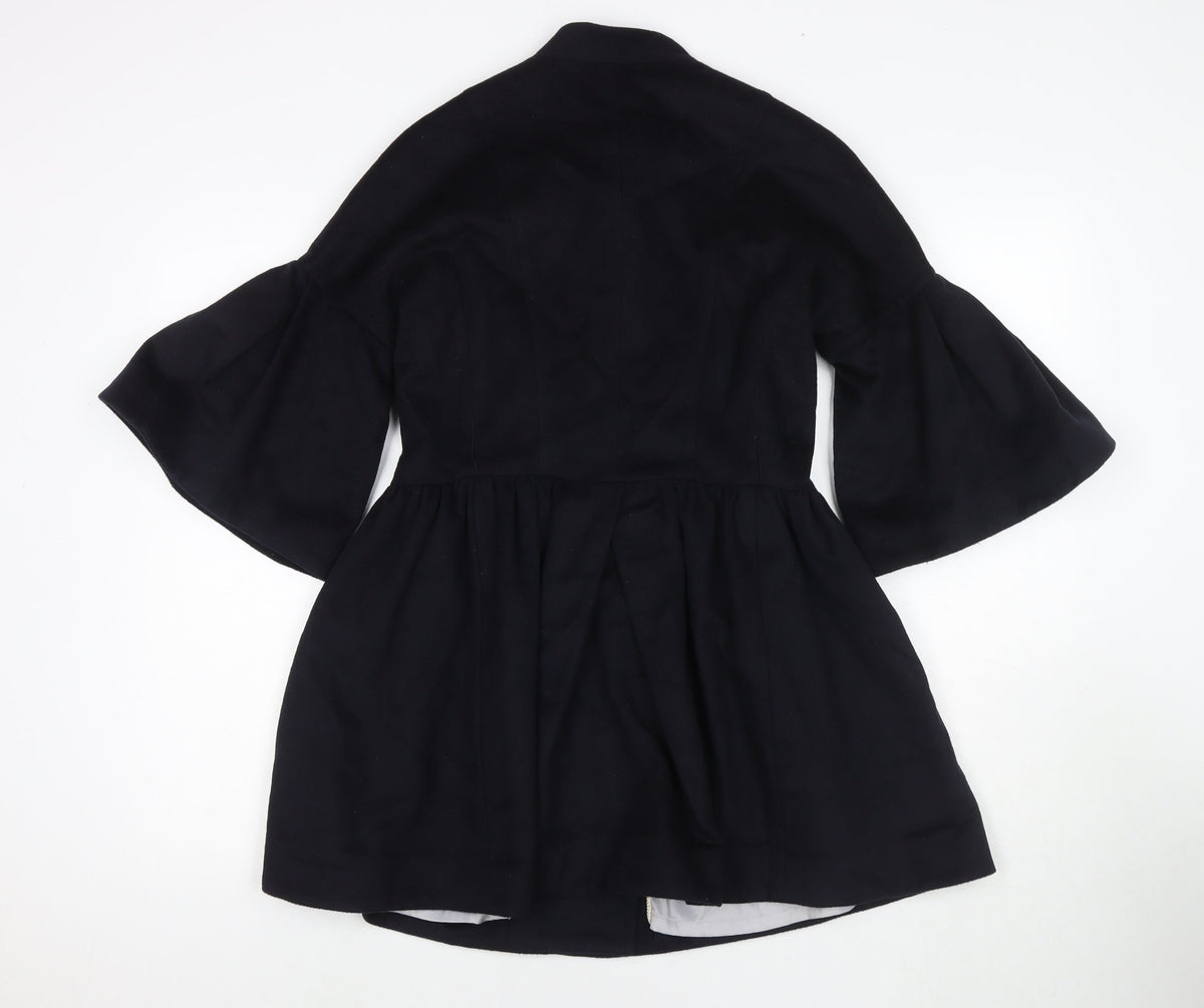 Jessica Womens Black Pea Coat Coat Size L Button