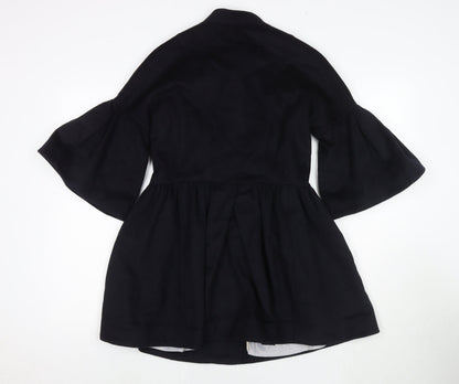 Jessica Womens Black Pea Coat Coat Size L Button