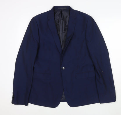 Mens UK Size 40 Burton Regular Blue Suit Jacket