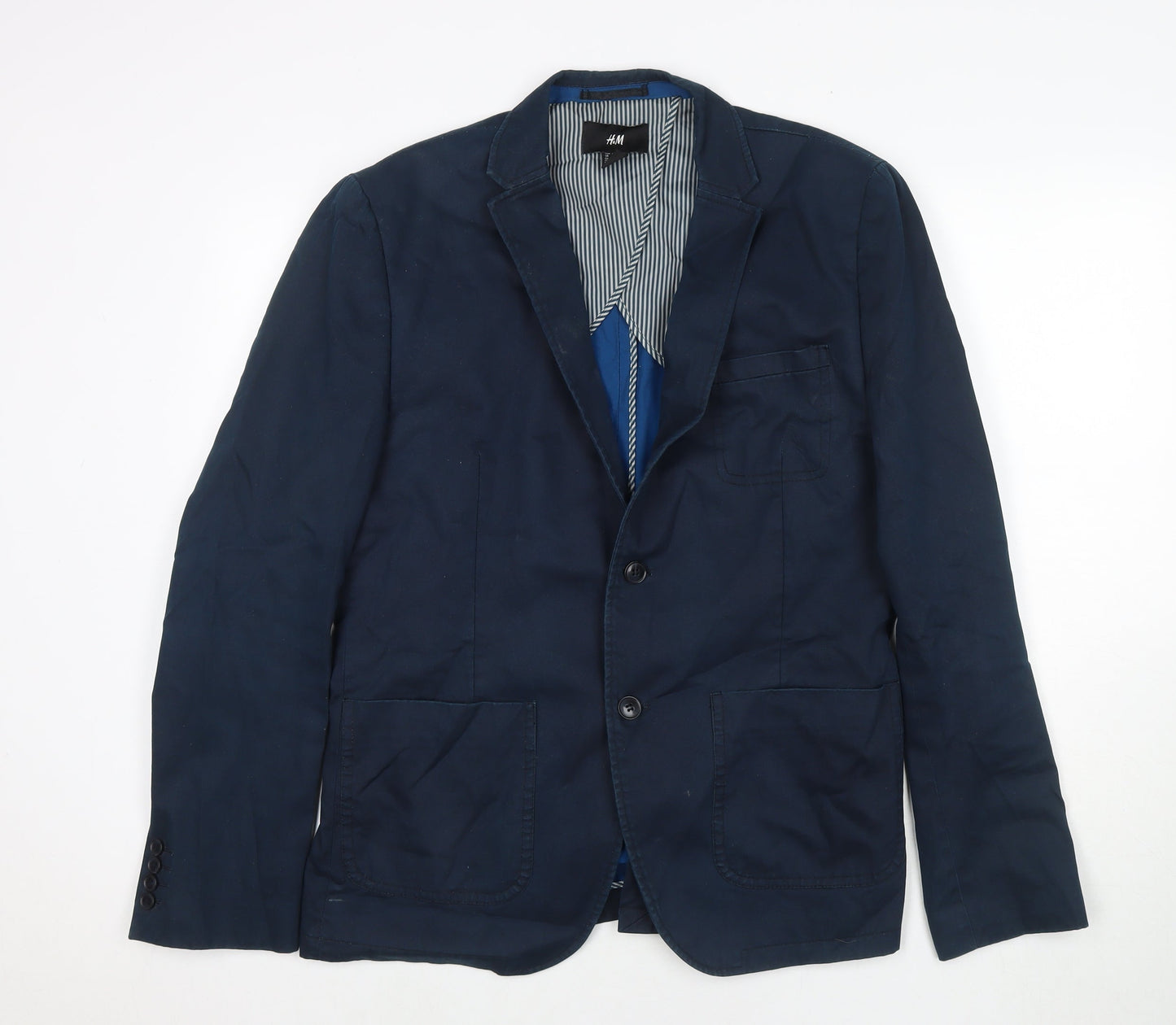 Mens UK Size 44 H&M Regular Blue Suit Jacket