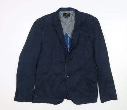 Mens UK Size 44 H&M Regular Blue Suit Jacket