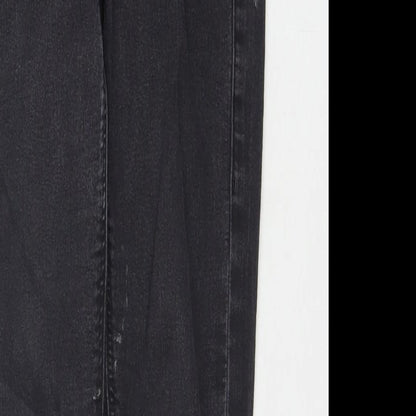 Topshop Womens Black Cotton Skinny Jeans Size 25 in L32 in Regular Zip