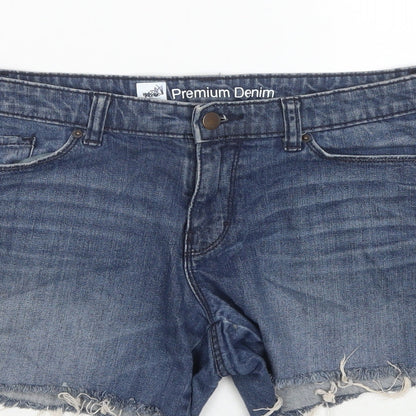 Premium Denim Womens Blue Cotton Cut-Off Shorts Size 8 L4 in Regular Zip