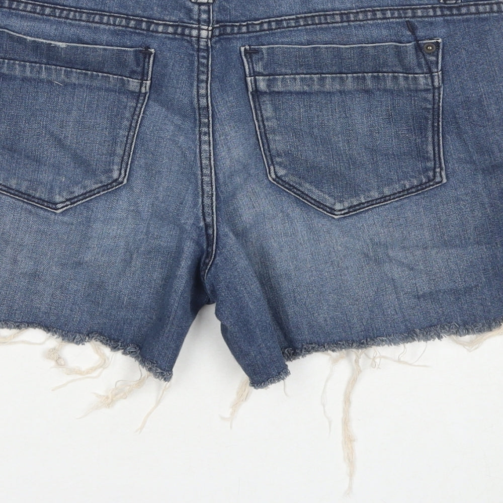 Premium Denim Womens Blue Cotton Cut-Off Shorts Size 8 L4 in Regular Zip