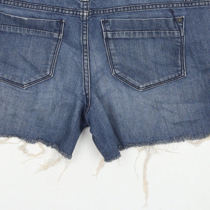 Premium Denim Womens Blue Cotton Cut-Off Shorts Size 8 L4 in Regular Zip