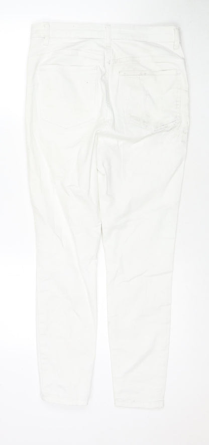 Denim & Co. Womens White Cotton Skinny Jeans Size 14 L26 in Regular Zip