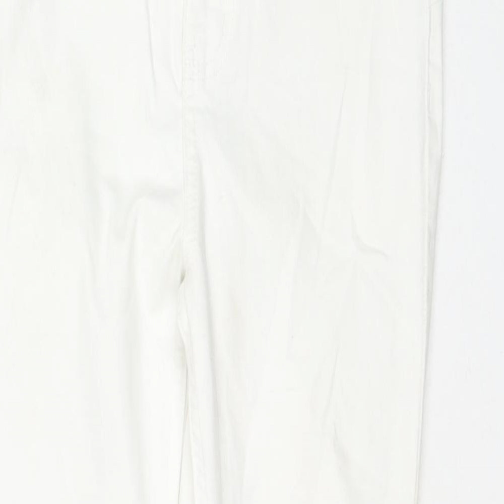 Denim & Co. Womens White Cotton Skinny Jeans Size 14 L26 in Regular Zip