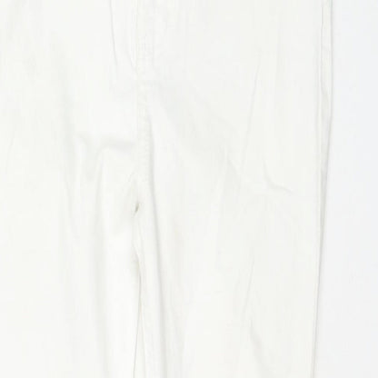 Denim & Co. Womens White Cotton Skinny Jeans Size 14 L26 in Regular Zip