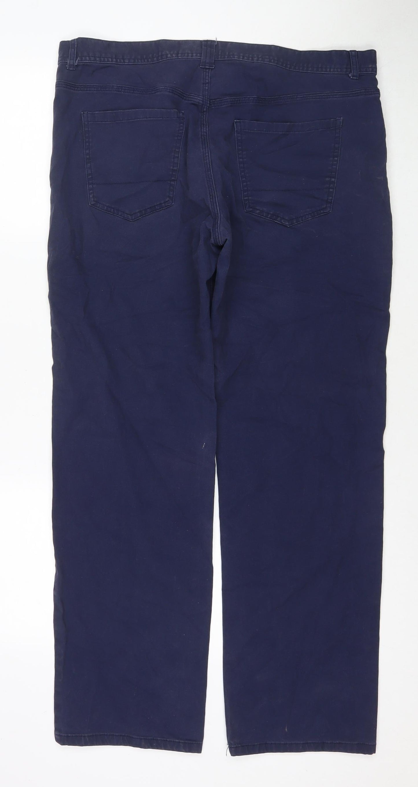 Dunnes Stores Womens Blue Cotton Straight Jeans Size 36 in L32 in Regular Zip