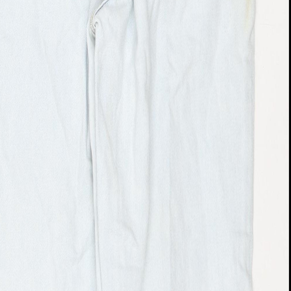 Hake Womens Blue Cotton Straight Jeans Size 25 in L26 in Regular Zip