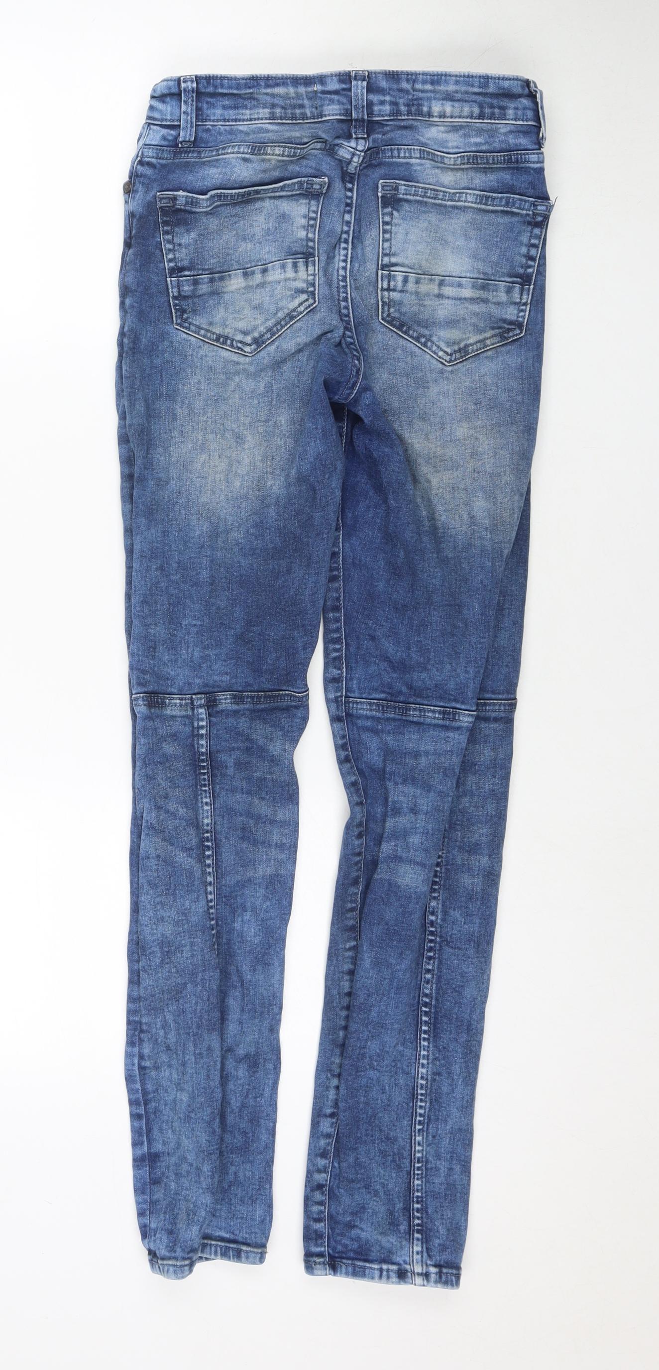 New Look Mens Blue Cotton Skinny Jeans Size 30 in L29 in Regular Zip