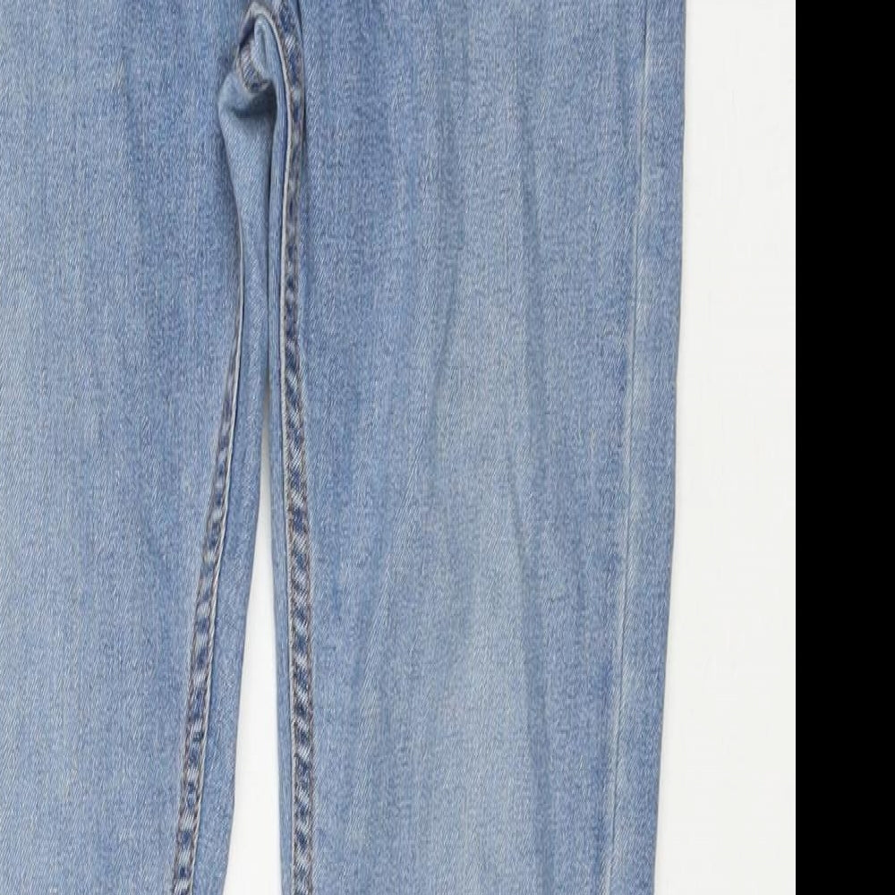 Bershka Womens Blue Polyester Blend Skinny Jeans Size 30 L28 in Regular Zip