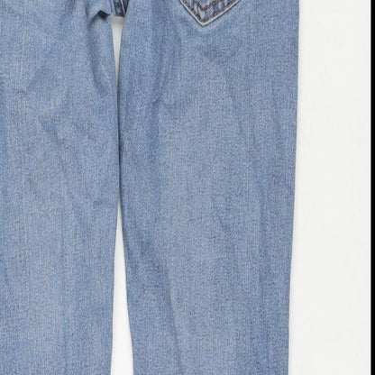 Bershka Womens Blue Polyester Blend Skinny Jeans Size 30 L28 in Regular Zip