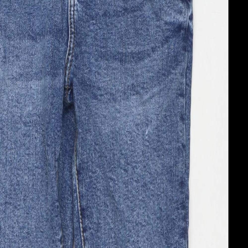 Denim & Co. Womens Blue Cotton Mom Jeans Size 4 L26 in Regular Zip