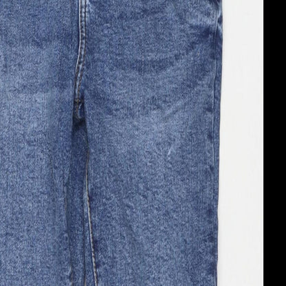 Denim & Co. Womens Blue Cotton Mom Jeans Size 4 L26 in Regular Zip
