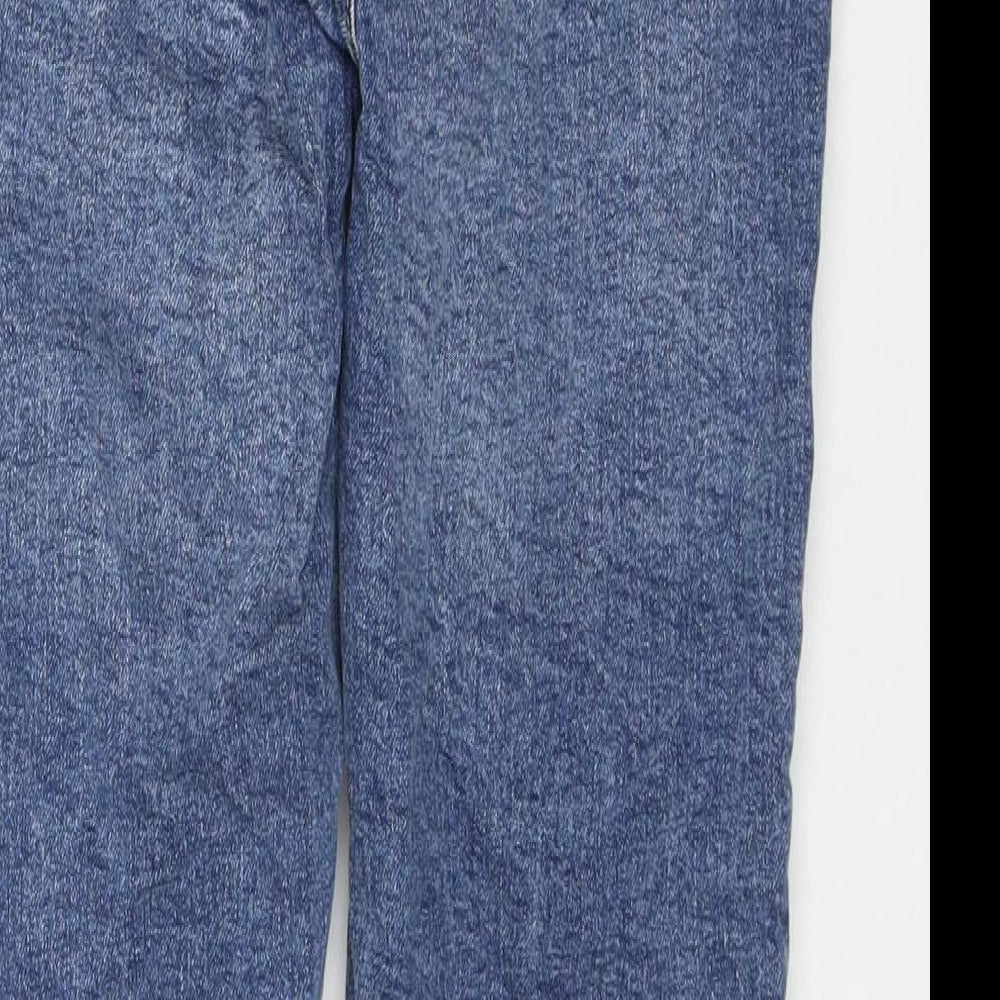 Denim & Co. Womens Blue Cotton Mom Jeans Size 4 L26 in Regular Zip