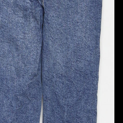 Denim & Co. Womens Blue Cotton Mom Jeans Size 4 L26 in Regular Zip