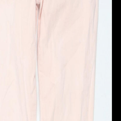 Zara Womens Pink Cotton Skinny Jeans Size 12 L31 in Regular Zip