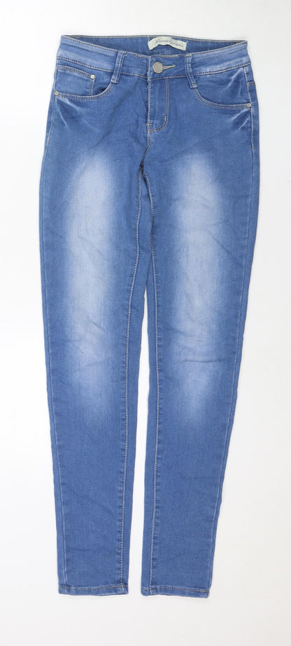 Aureus Jeans Womens Blue Cotton Skinny Jeans Size 8 L30 in Regular Zip