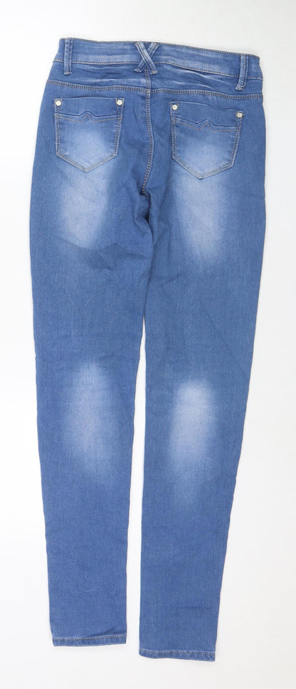 Aureus Jeans Womens Blue Cotton Skinny Jeans Size 8 L30 in Regular Zip