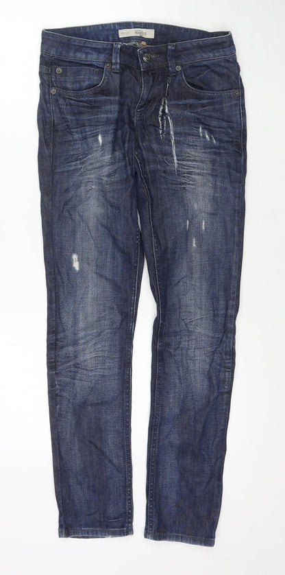 Topshop Womens Blue Cotton Skinny Jeans Size 26 in L30 in Regular Zip