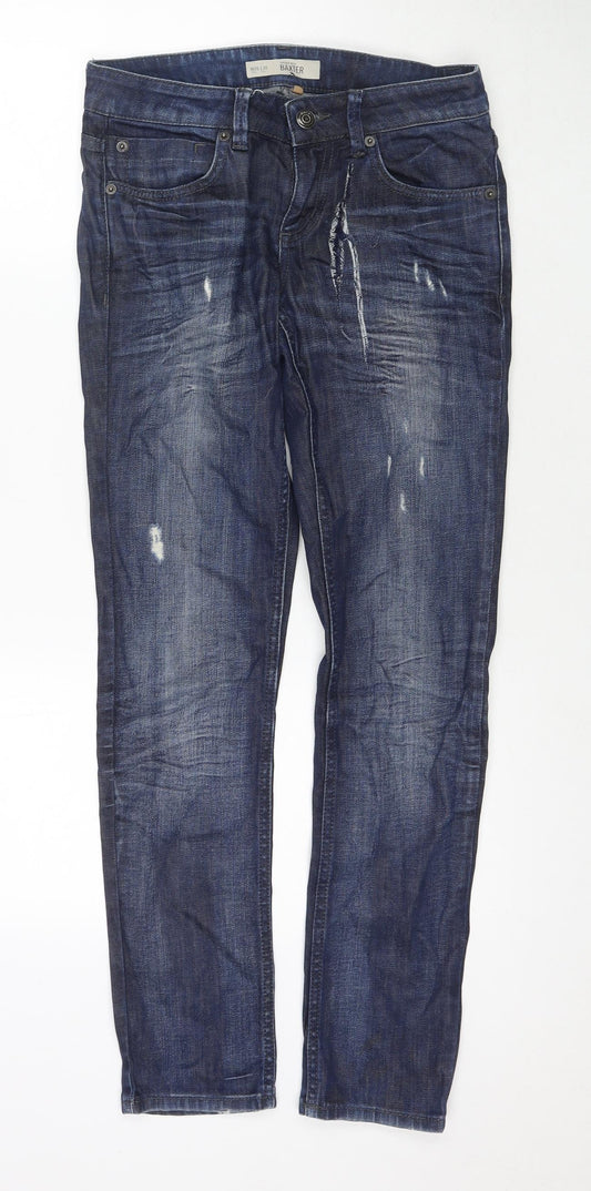 Topshop Womens Blue Cotton Skinny Jeans Size 26 in L30 in Regular Zip