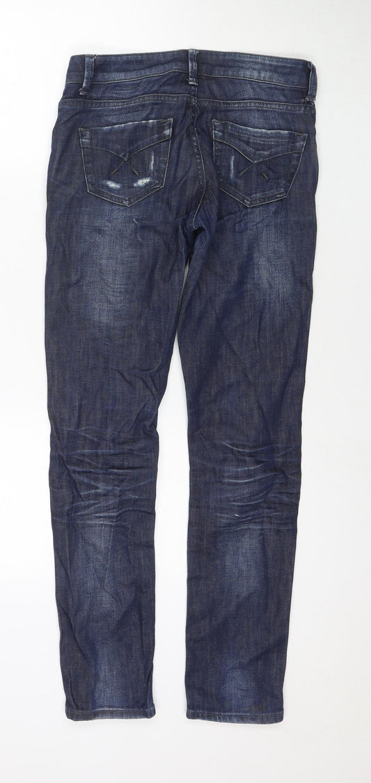 Topshop Womens Blue Cotton Skinny Jeans Size 26 in L30 in Regular Zip