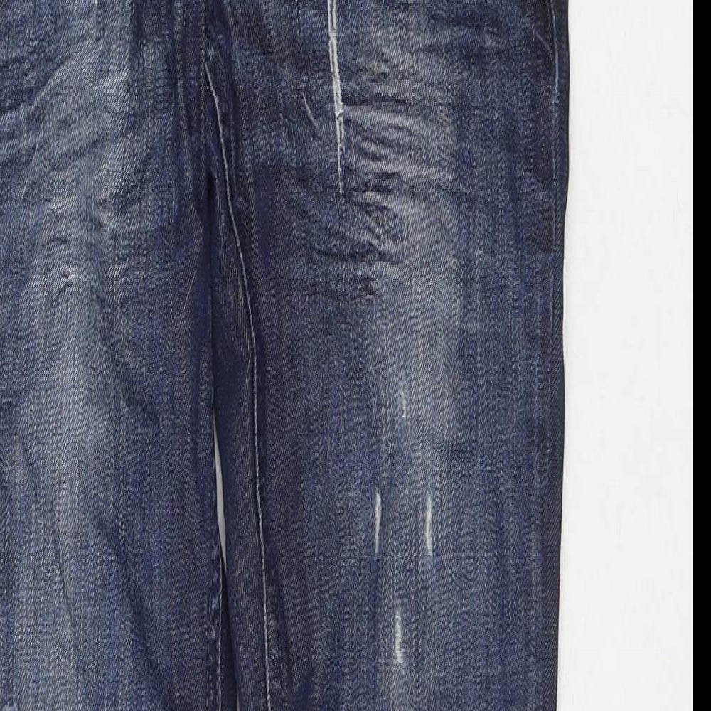 Topshop Womens Blue Cotton Skinny Jeans Size 26 in L30 in Regular Zip