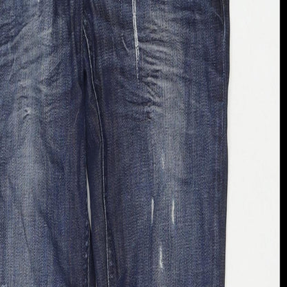 Topshop Womens Blue Cotton Skinny Jeans Size 26 in L30 in Regular Zip